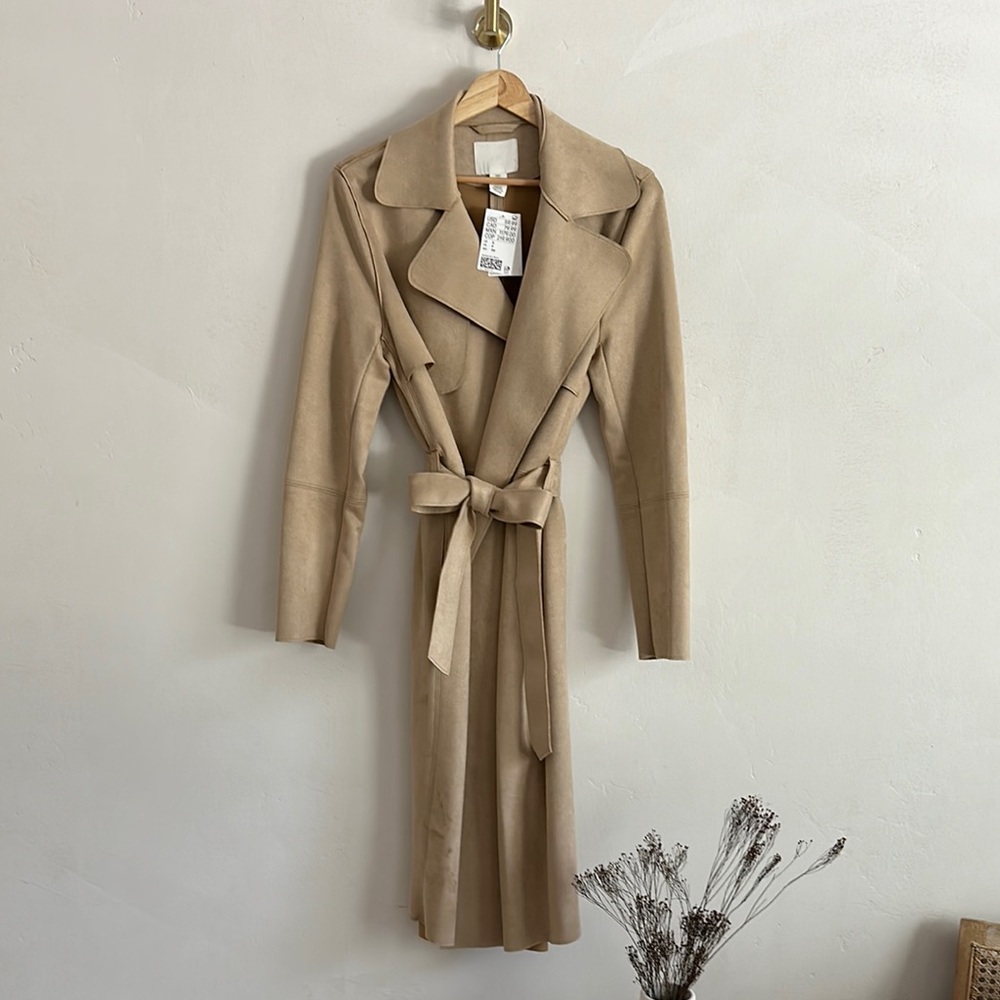 H&M Faux Suede Coat/Trench